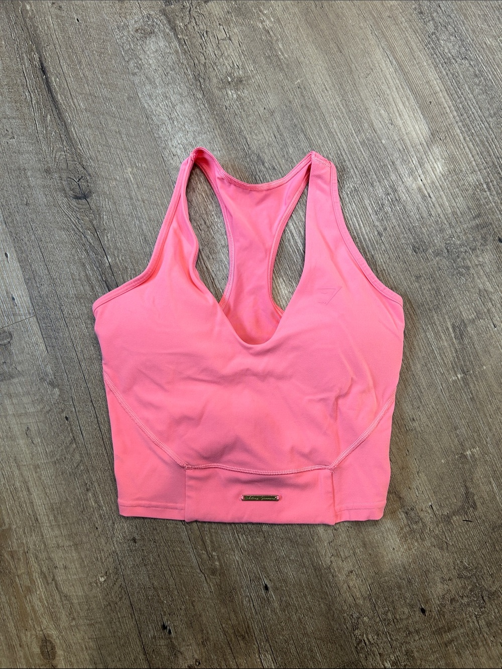 Gymshark Coral Pink Racerback Crop Sports Bra
